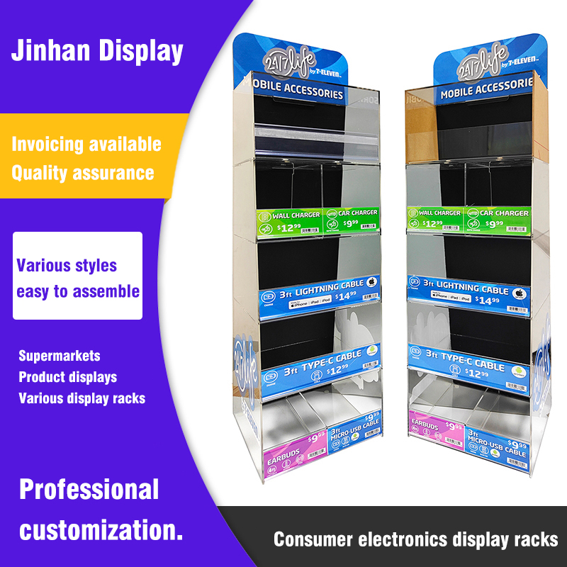 3C Consumer Electronics Display Racks, Acrylic And Chevron Board Display Racks